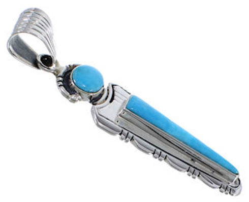 Southwest Jewelry Turquoise Inlay Silver Pendant EX28771
