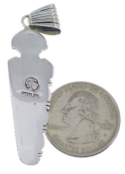 Southwest Jewelry Turquoise Inlay Silver Pendant EX28771