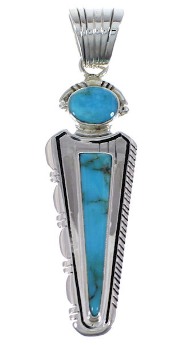 Genuine Sterling Silver Turquoise Southwest Jewelry Pendant EX28772