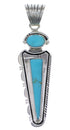Sterling Silver Turquoise Inlay Southwest Pendant EX28775