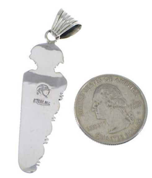 Sterling Silver Turquoise Inlay Southwest Pendant EX28775