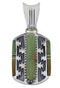 Southwest Turquoise Inlay Silver Pendant EX28785