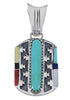 Southwest Multicolor And Sterling Silver Pendant EX28796