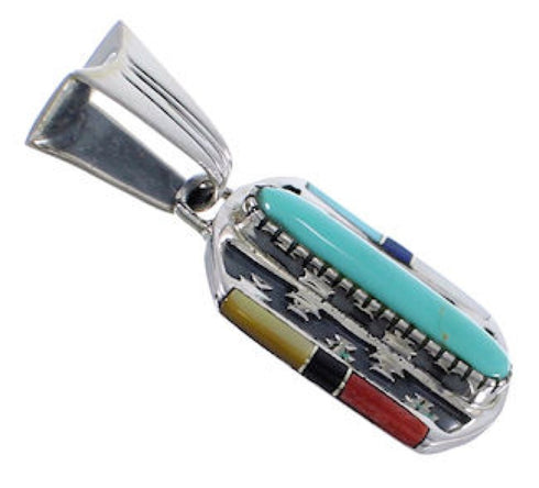 Southwest Multicolor And Sterling Silver Pendant EX28796