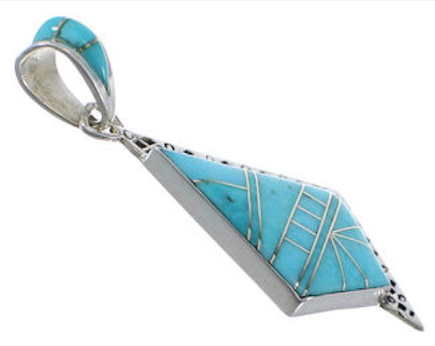 Turquoise Genuine Sterling Silver Southwest Pendant EX28818