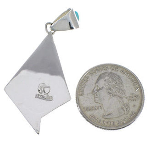 Turquoise Genuine Sterling Silver Southwest Pendant EX28818