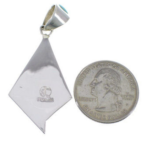Multicolor And Genuine Sterling Silver Southwest Pendant EX28821