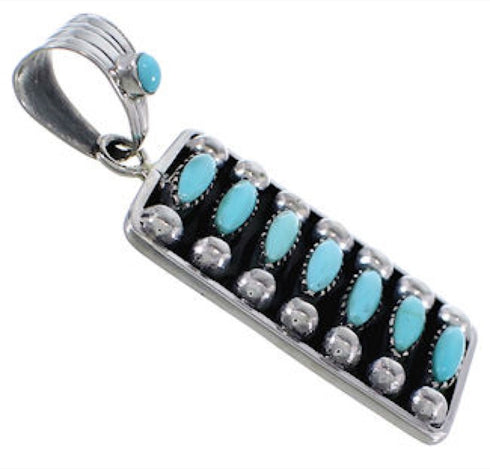 Southwestern Jewelry Turquoise Sterling Silver Pendant EX28830