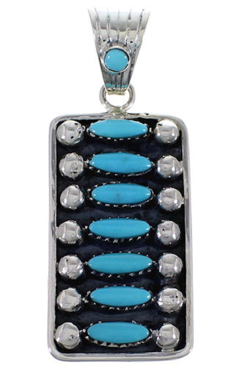 Turquoise Southwest Sterling Silver Pendant Jewelry EX28831