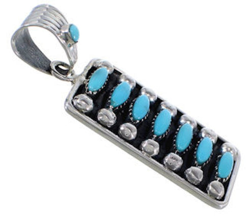 Turquoise Southwest Sterling Silver Pendant Jewelry EX28831