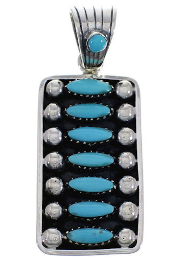 Genuine Sterling Silver Turquoise Southwest Pendant EX28834