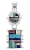 Sterling Silver Jewelry Multicolor Inlay Pendant PX30639