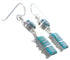 Southwestern Sterling Silver Turquoise Hook Dangle Earrings PX30652