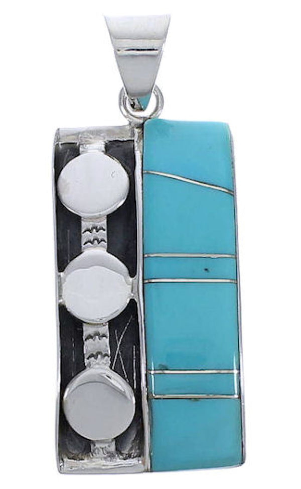 Southwestern High Quality Sterling Silver Turquoise Pendant PX30665