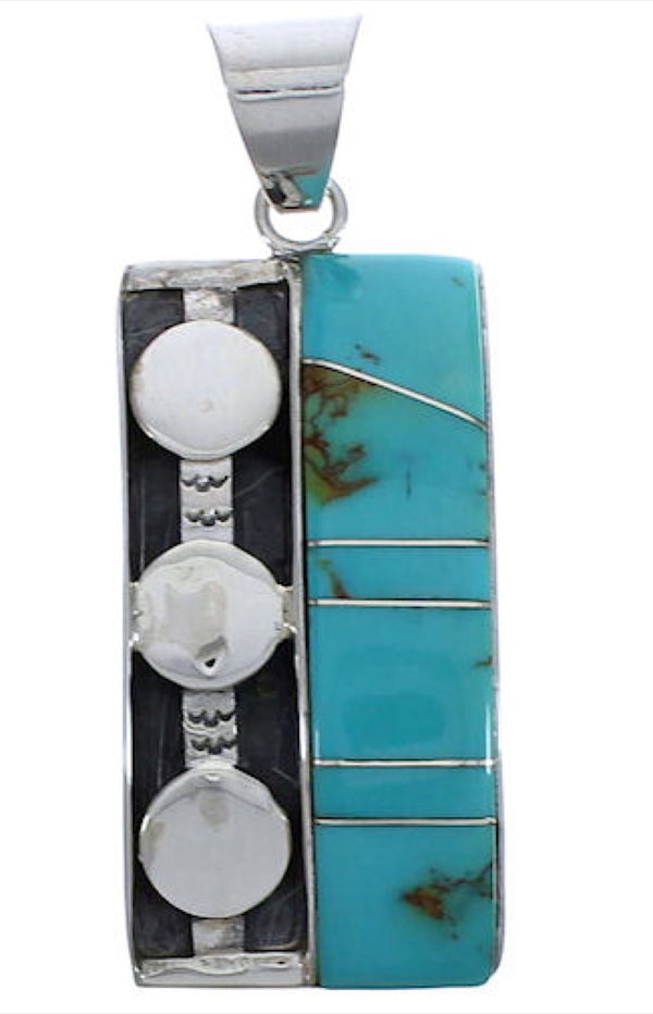 Turquoise Silver Southwestern Substantial Pendant Jewelry PX30666