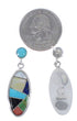 Sterling Silver Multicolor Southwestern Post Dangle Earrings PX30679