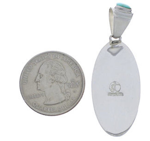 Genuine Sterling Silver Southwestern Turquoise Jewelry Pendant PX30728