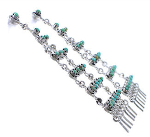 Turquoise Genuine Sterling Silver Post Dangle Earrings PX31195