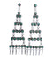 Southwest Sterling Silver And Turquoise Post Dangle Earrings PX31196