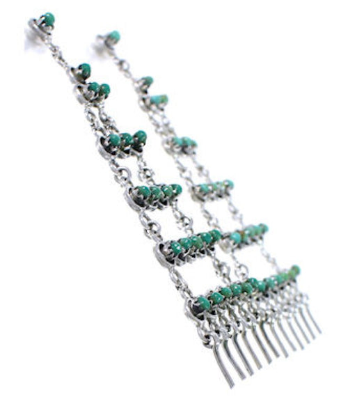 Southwest Sterling Silver And Turquoise Post Dangle Earrings PX31196