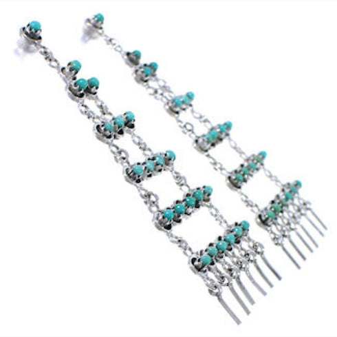 Silver And Turquoise Jewelry Post Dangle Earrings PX31197