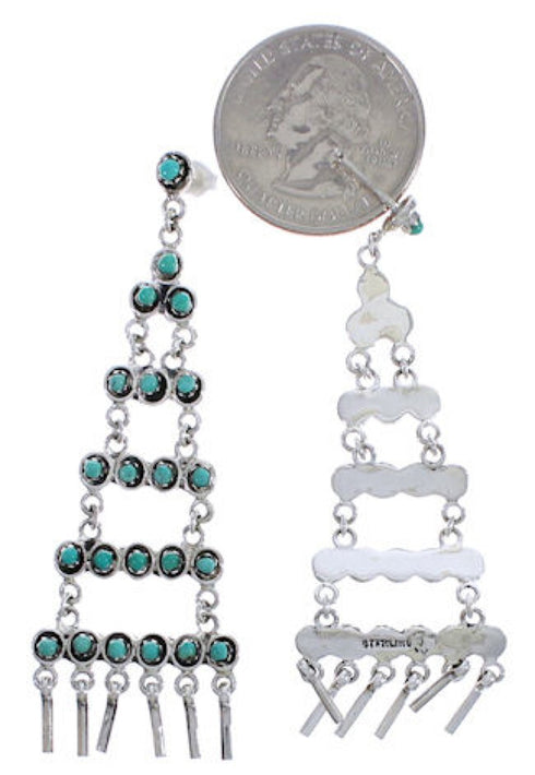 Silver And Turquoise Jewelry Post Dangle Earrings PX31197