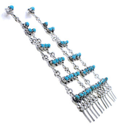 Sterling Silver And Turquoise Post Dangle Earrings PX31199