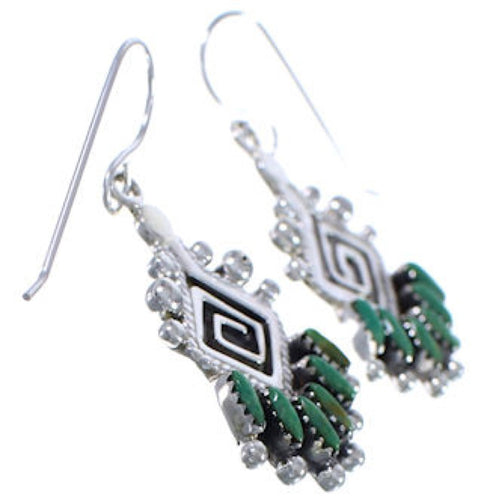 Sterling Silver And Turquoise Jewelry Hook Dangle Earrings PX31285