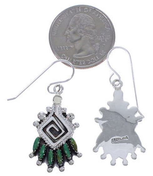Sterling Silver And Turquoise Jewelry Hook Dangle Earrings PX31285