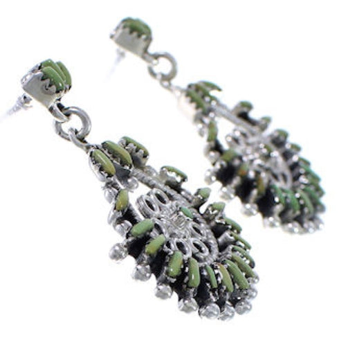 Turquoise Sterling Silver Southwest Post Dangle Earrings PX31347