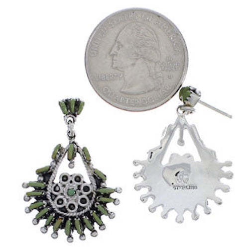 Turquoise Sterling Silver Southwest Post Dangle Earrings PX31347