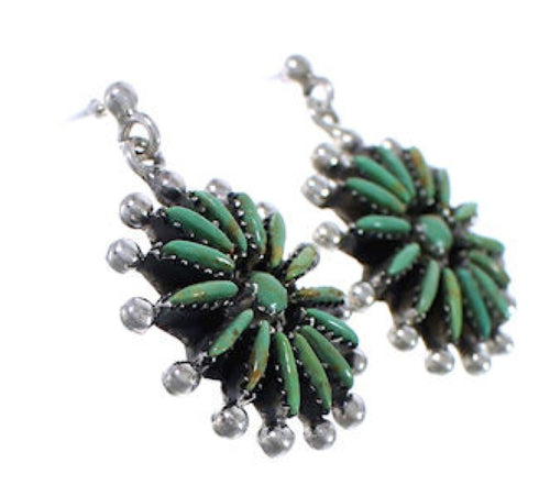 Genuine Sterling Silver Turquoise Post Dangle Earrings Jewelry PX31362