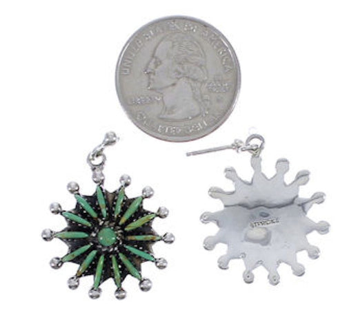 Genuine Sterling Silver Turquoise Post Dangle Earrings Jewelry PX31362