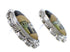 Multicolor Silver Native American Peublo Design Post Earrings PX31377