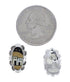 Multicolor Silver Native American Peublo Design Post Earrings PX31377
