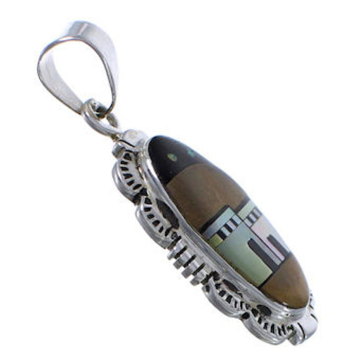 Southwest Multicolor Native American Village Design Pendant EX29170