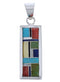 Southwest Multicolor Inlay And Sterling Silver Pendant EX29178