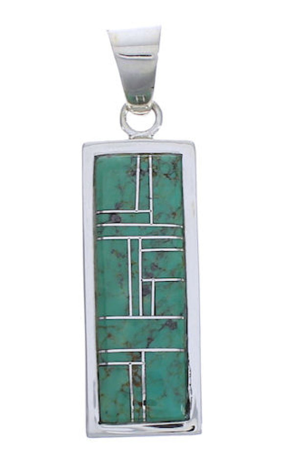 Turquoise Inlay Sterling Silver Pendant EX29187