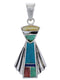 Multicolor Inlay And Sterling Silver Pendant Jewelry EX29201