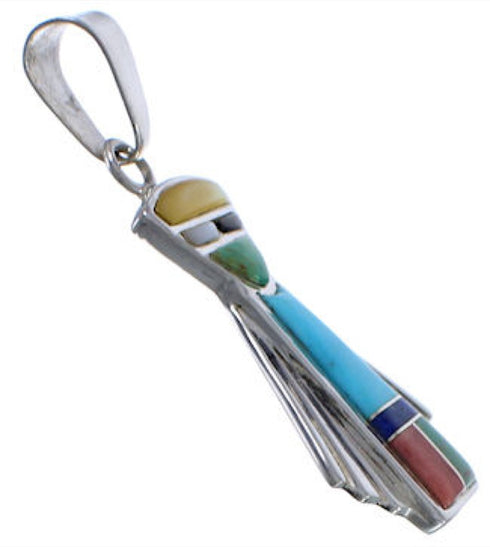 Sterling Silver Multicolor Southwest Pendant Jewelry EX29202