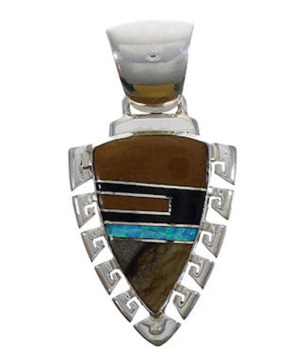 Tiger Eye And Multicolor Southwest Silver Pendant EX29205