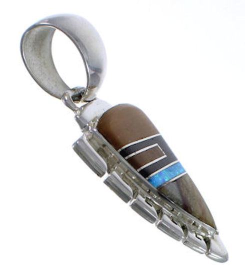 Tiger Eye And Multicolor Southwest Silver Pendant EX29205