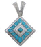 Genuine Sterling Silver And Turquoise Inlay Slide Pendant EX29239