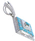 Genuine Sterling Silver And Turquoise Inlay Slide Pendant EX29239