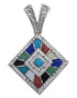 Southwest Multicolor Inlay Sterling Silver Pendant EX29252