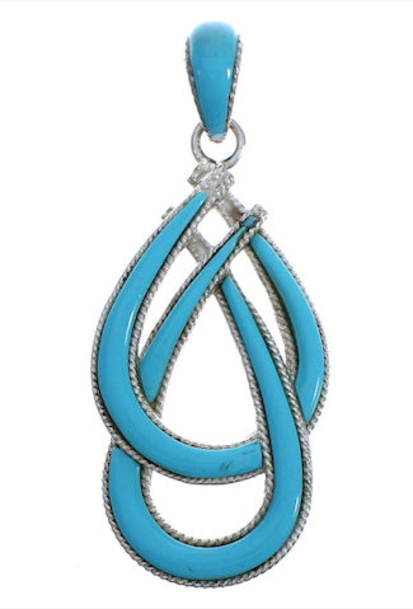 Turquoise Southwestern Sterling Silver Pendant EX29261