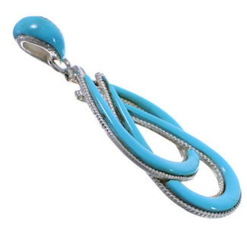 Turquoise Southwestern Sterling Silver Pendant EX29261