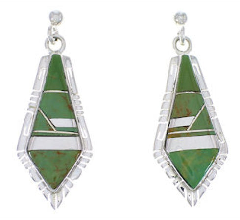 Genuine Sterling Silver And Turquoise Earrings EX31677