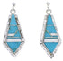 Genuine Sterling Silver And Turquoise Inlay Earrings EX31682