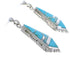 Genuine Sterling Silver And Turquoise Inlay Earrings EX31682